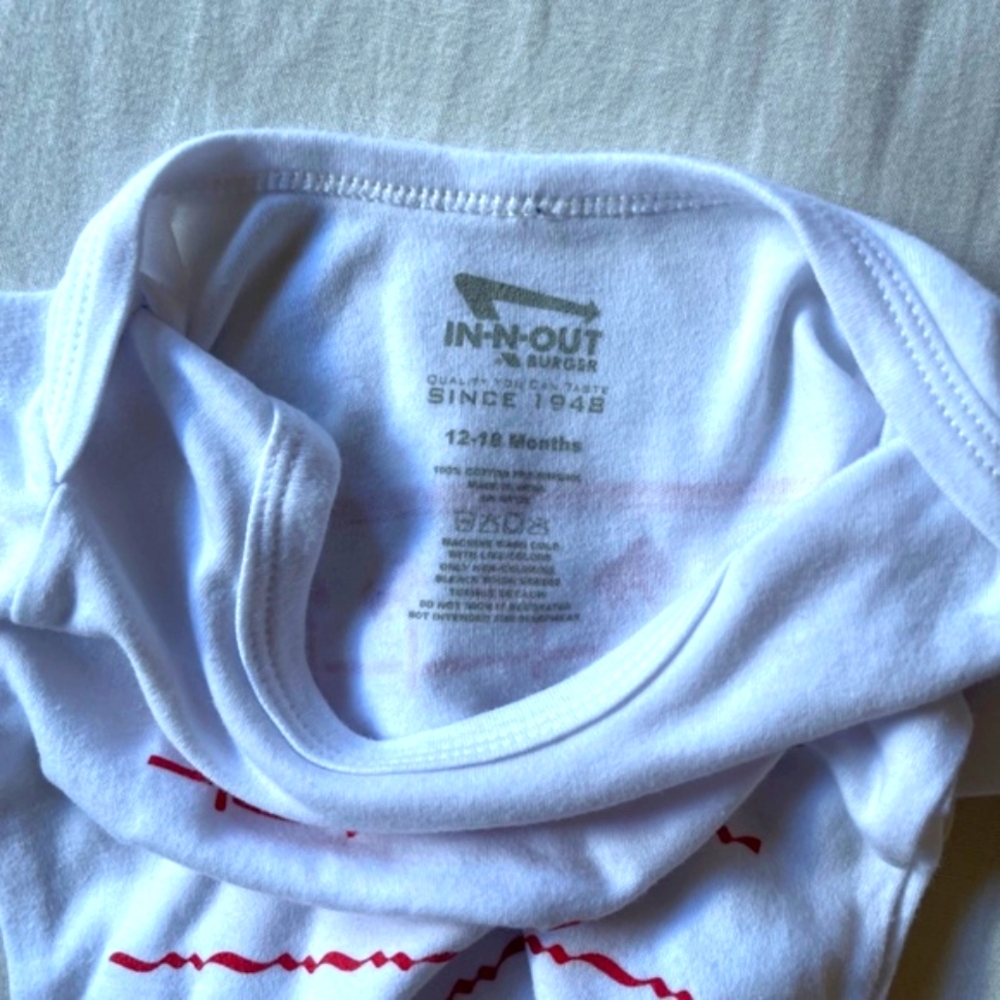 White and Red Baby Onesie - Picture 8 of 9